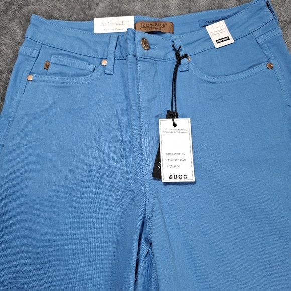 Judy Blue Jeans Womens Size 11/30 High Waisted Tummy Control Top Sky Blue Pants - Picture 3 of 15